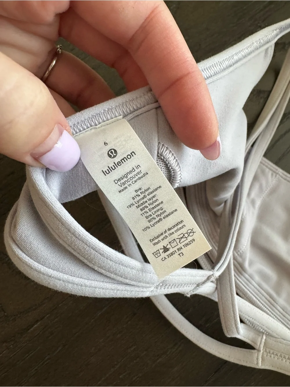 Lululemon Quiet Within Bra Iced Iris Size 6 Gently Used